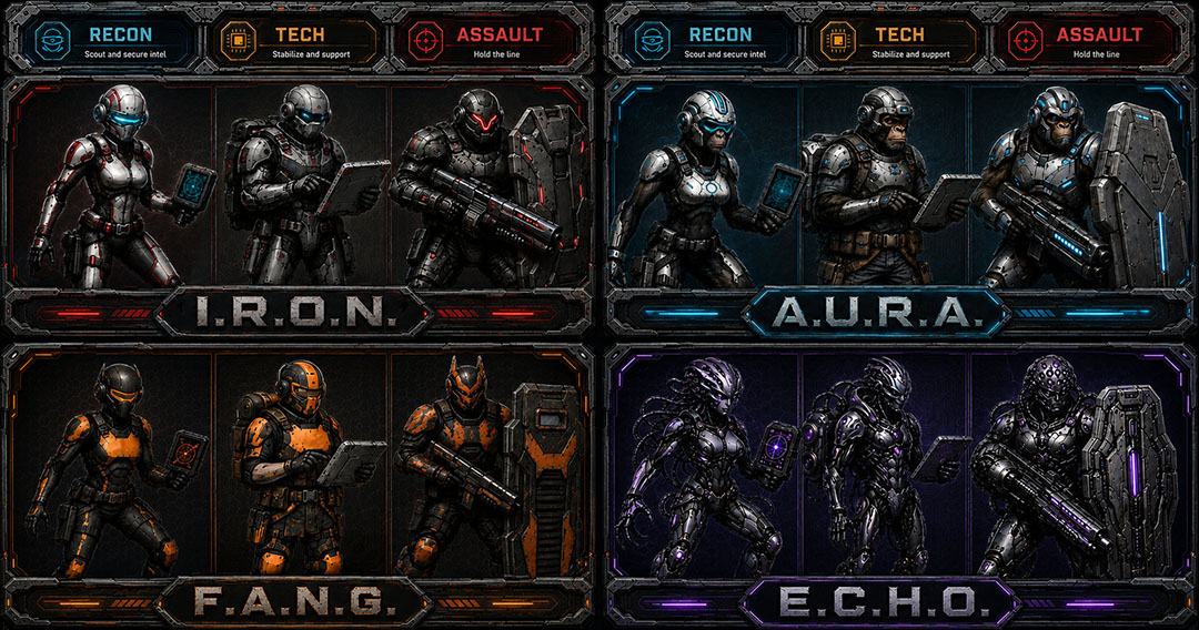 12 unique operatives in D.U.B.A.I.: Sector Control